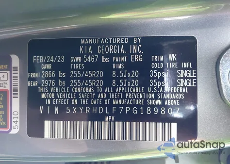 2023 Kia Sorento X-Line Ex from USA, damaged, VIN 5XYRHDLF7PG189807